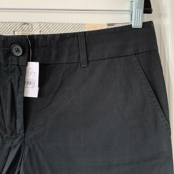 LOFT Black 100% Cotton 6” Inseam Shorts Size 6 New With Tag - Picture 3 of 16